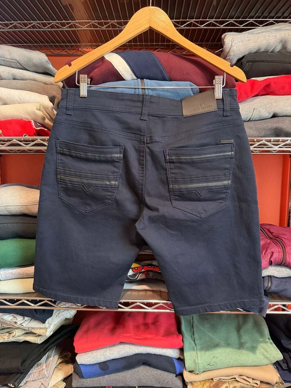Nick Danger Casual Shorts Size 32 Navy Blue Denim